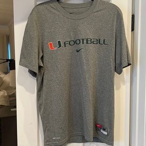 Men’s University of Miami Football Nike Dri Fit Shirt Size M